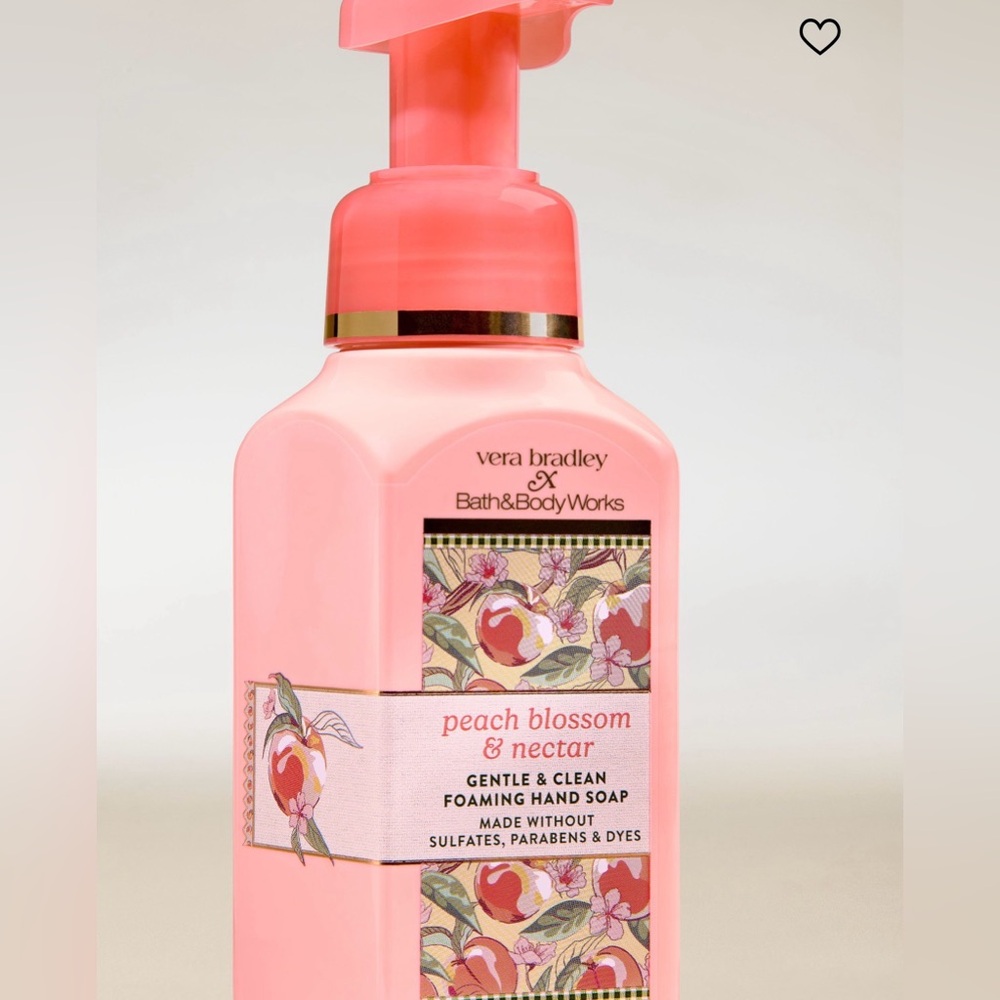 4 For $25Bath & Body Works Vera Bradley Peach Blossom & Nectar Foaming Hand Soap - Picture 2 of 6